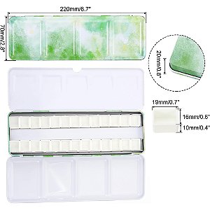 Paleta de aquarela vazia em metal para 26 pastilhas