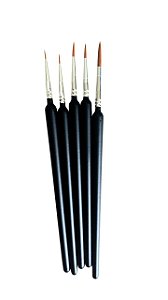 Kit de Pincéis Redondos para Pintura – 5 Unidades | Cerdas Sintéticas de Alta Precisão