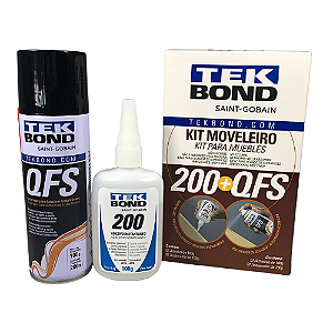 KIT MOVELEIRO ADESIVO INSTANTÂNEO 200 100G + ACELERADOR QFS 200ML - TEKBOND