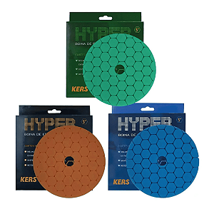 Kit de Boinas Hyper Three American Foam 3 Unidades - Corte, Lustro e Refino 5" - KERS