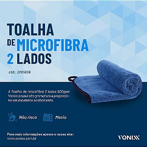 Toalha de Microfibra - 2 Lados - 40X40 600GSM - VONIXX