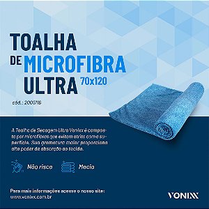 Toalha de Microfibra Ultra Secagem 70X120 400GSM - VONIXX