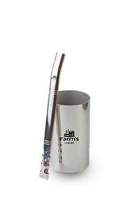 Copo + Bomba Premium Farms Cor: Cromado