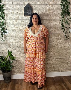 Vestido Longo Turmalina Laranja