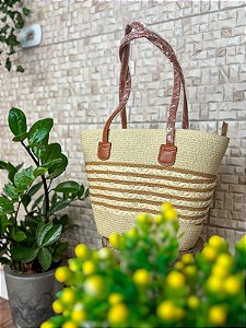 Bolsa de palha aquamarinha