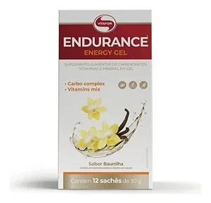 Gel Nutricional Vitafor Endurance Sabor Baunilha 12 Sachês com Cafeína e Vitaminas