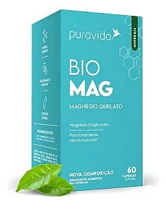 Suplemento Magnésio 60 Cápsulas Pura Vida Sabor Neutro