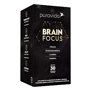 Brain Focus 30 Cáps Puravida Memória Concentração Foco