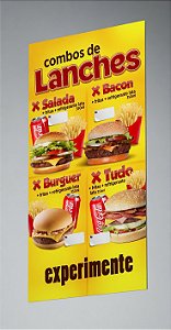 Painel de Combos de Lanches - 50x95CM