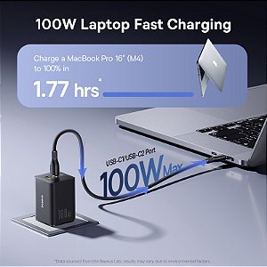 Baseus 100w gan carregador rápido para xiaomi samsung iphone 17 16 15 portátil t