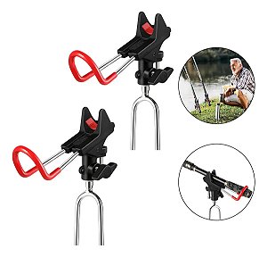 2 Pacotes Suporte Vara Pesca Travamento Automático Ajustável
