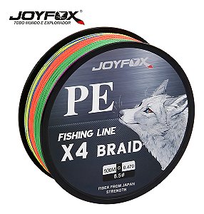 Linha de Pesca Multifilamento 4 Fios Joyfox 500m Resistente 80lb 0.47mm