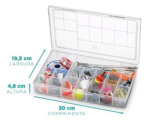 Kit Maleta De Pesca + Estojo Organizador + Caixa 16 Divisões