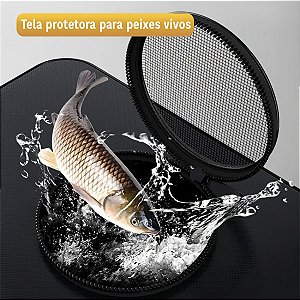 Balde De Pesca Dobrável 40cm Preto Para Isca Viva E Peixes