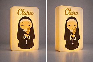 Luminária retangular c/ suporte para 3 pilhas