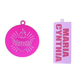 Chaveiro redondinho + mini Tag - COM resina