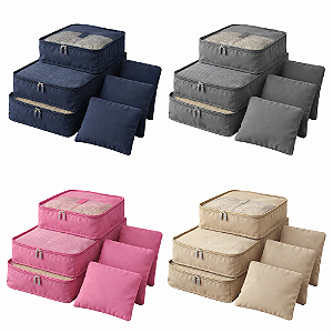 Kit 6 Organizadores de Mala para Viagem Sortido