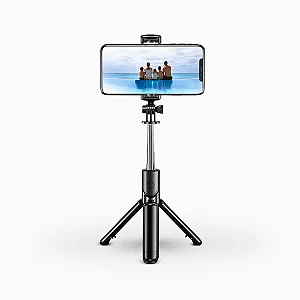 Bastão de Selfie com Tripé para Celular com Controle Dispara