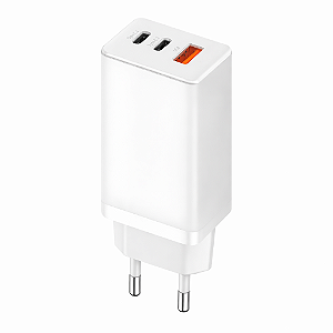 Carregador Rápido Gan 65W Quick Charger 3 Portas
