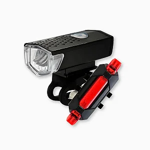 Kit Bike Farol Frontal + Traseiro Ultra Led Usb Recarregável