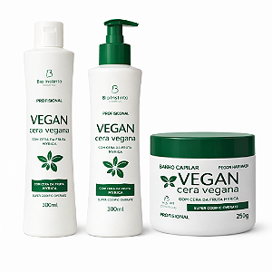 Kit Vegano Cera Vegana Shampoo Condicionador e Máscara - 3 Itens