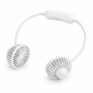 Ventilador de Pescoço Portátil Recarregável Flexível USB Branco