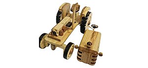 MINIATURA EM MADEIRA - TRATOR CINQUENTINHA