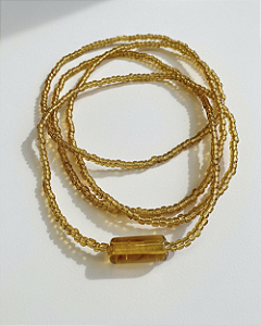 Guia de Oxum Amarela com Firma de Murano – 60 cm