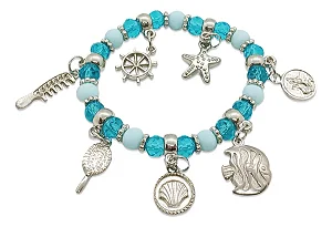 Pulseira Iemanjá | Rainha do Mar | Degrade azul ajustável