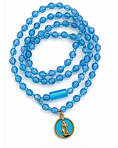 Guia de Iemanjá Cristal Azul com Pingente – 60 cm