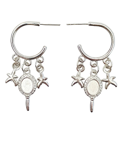 Brinco Iemanjá Liga Metálica Prateada