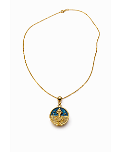 Colar Corrente Cartier com Medalha Iemanjá Dourado