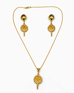 Kit Iemanjá Banhado a Ouro 18K – Colar Cartier e Brinco Abebe