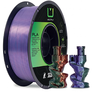 FILAMENTO PLA SILK TRICOLOR VERDE ROXO E COBRE 1KG MULTFILA 1,75MM