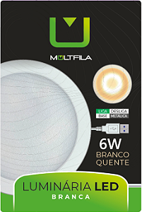 LUMINARIA LIGA DESLIGA BRANCO QUENTE 6W BRANCO MULTFILA