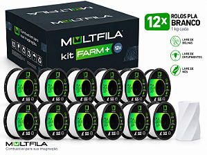 KIT FARM FILAMENTO PLA BOX 12 BRANCO MULTFILA