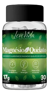 MAGNÉSIO QUELATO - LEVE VIDA - 30 CÁPSULAS