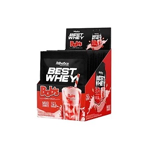 BEST WHEY ATLHETICA SACHE SABOR:MILK SHAKE DE MORANGO DO BOBS