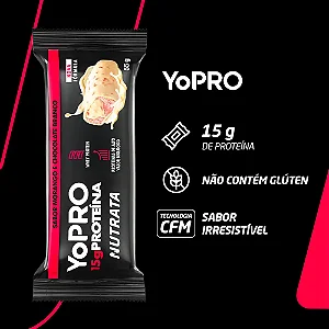 BARRA YOPRO SABOR MORANGO COM CHOCOLATE BRANCO