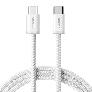 Cabo Rápido USB-C para USB-C Dynamic 4 Turbo em Nylon 100W 1 Metro Branco