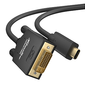Cabo USB-C para DVI 24+1 1M Thunderbolt 3 para DVI 1 Metro