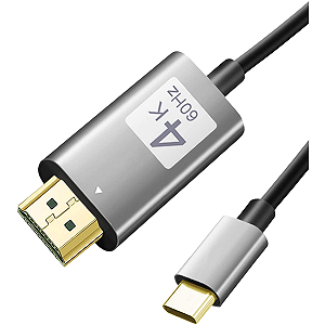 Cabo USB-C HDMI 4K 60Hz 1 Metro Thunderbolt 3 HDMI 4K