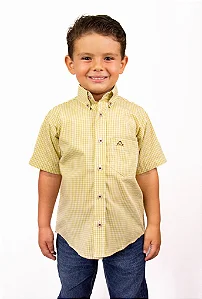 Camisa Infantil Masculina Manga Curta Amarelo
