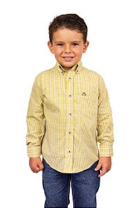 Camisa Infantil Masculina Manga Longa Amarelo
