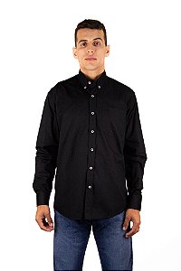 Camisa Masculina Manga Longa Stable Brand Black lisa