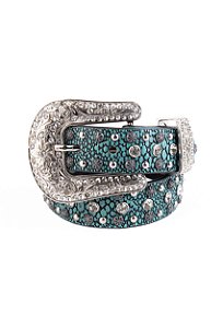 Cinto Infantil Feminino Arraia Glow Verde Água em couro