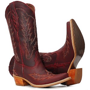 Bota Feminina Vimar Bico Fino Red