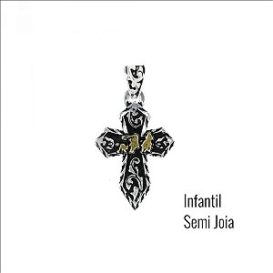 CRUCIFIXO TEAM ROPING INFANTIL SEMI JOIA