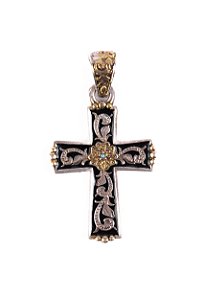 CRUCIFIXO FAITH GOLD SEMI JOIA