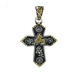 CRUCIFIXO JOIA BARRIL RACING GOLD